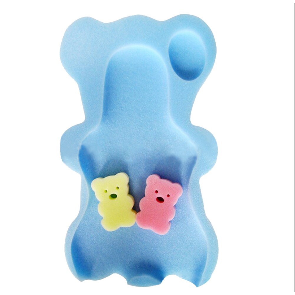 Baby Spons Badmat Antislip Bed Baby Douche Kussen Cartoon Bad Holder Pasgeboren Baby Douche Netten Spons Bad pad # W0: Blue