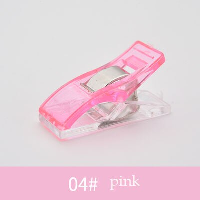 10 st syklämmor flerfärgade plastklämmor tygklämmor lapptäcksklämmor klädklämmor hållare quiltklämma syverktyg: Rosa 10 st