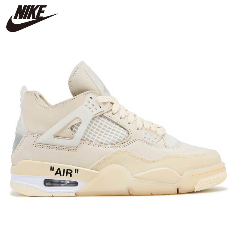 Off White X Air 4-zapatillas de baloncesto Retro para mujer, zapatillas deportivas cómodas populares de , de GUAVA ICE NOIR SAIL: Off-white Sail / 37