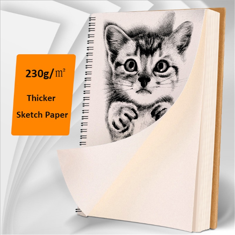 16K Kraft Cover Sketchbook Diary for Drawing Painting Graffiti Sketch Paper Memo Pad Notebook Office School Supplies