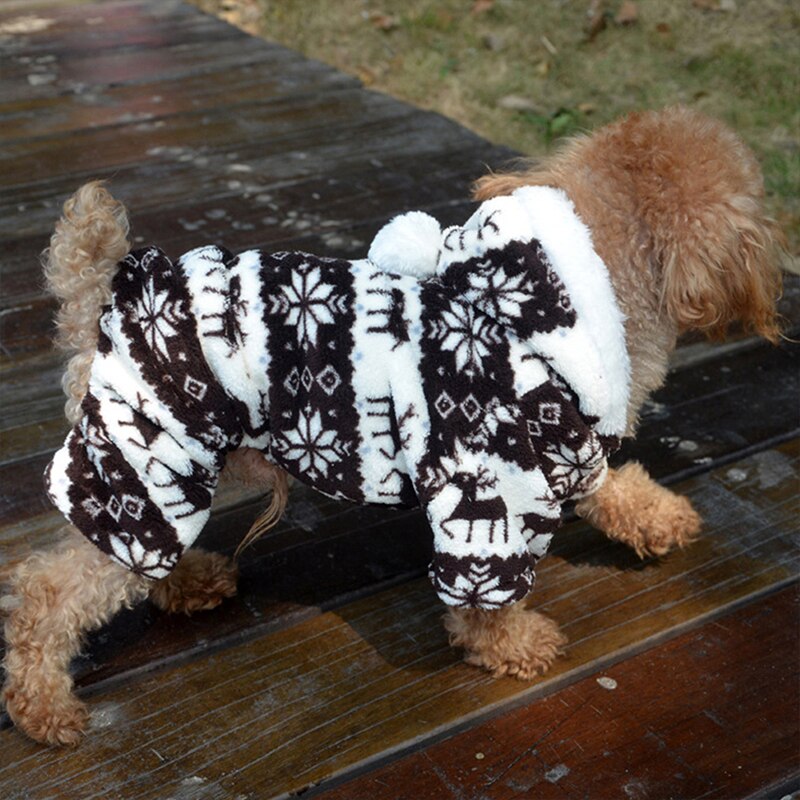 Inverno quente macio hoodie macacão casaco roupas traje para cachorro de estimação cachorro quente bonito