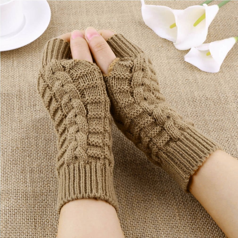 Herfst Winter Meisjes Warmte Gebreide Arm Vingerloze Handschoenen Lange Stretchy Wanten Mannen Vrouwen Winter Hand Arm Warme Vrouwelijke Handschoenen