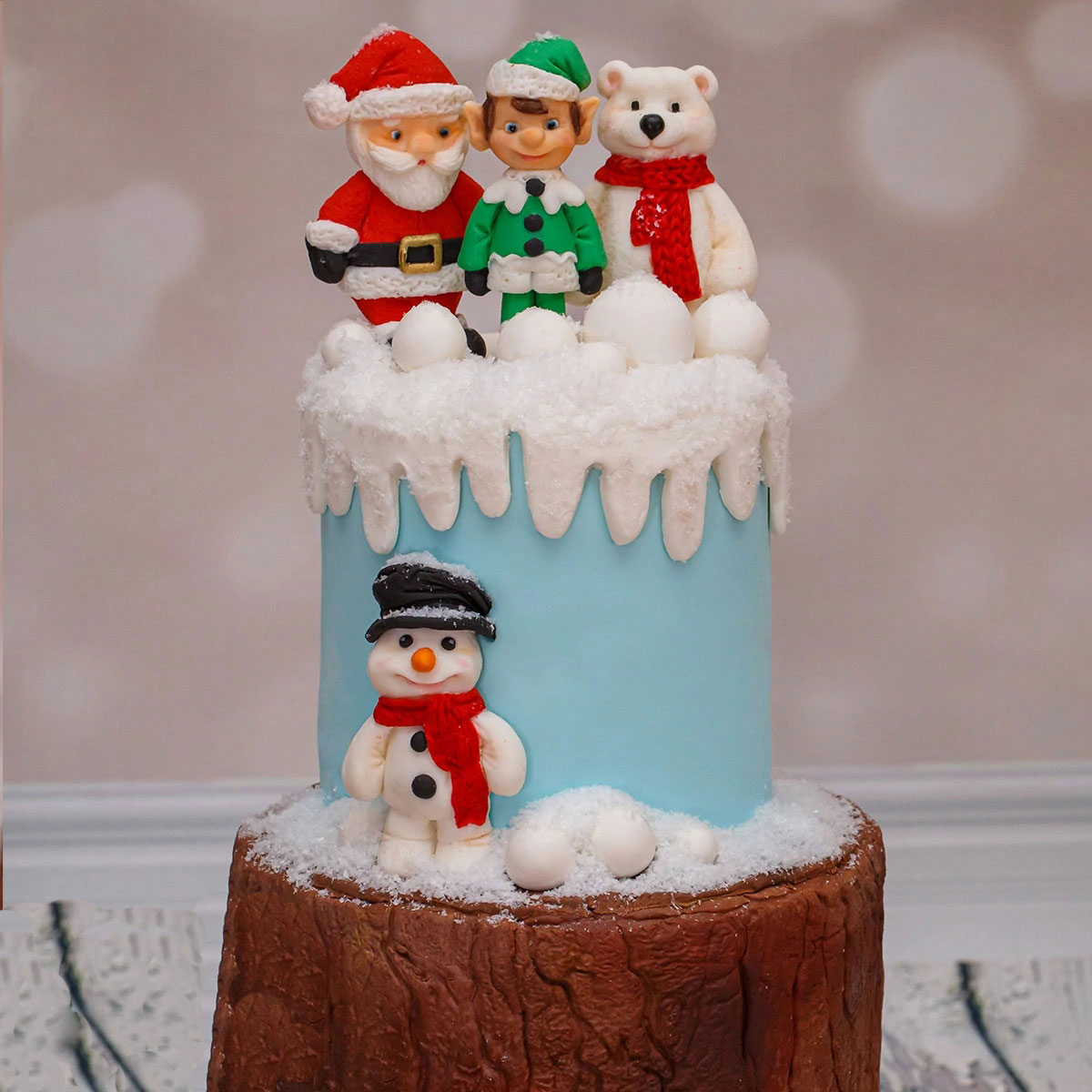 Tomteserien ren &amp; tomte &amp; isbjörn silikonform fondant tårtdekorverktyg gumpaste sugarcraft chokladformar bakverktyg