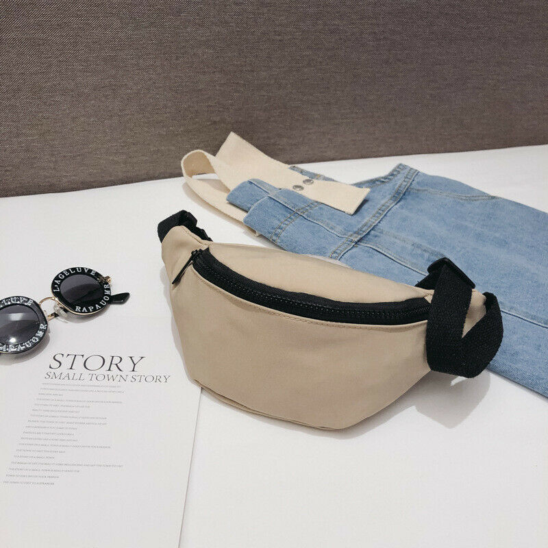 Kinderen Boy Girl Taille Verpakking Effen Rits Nylon Casual Outdoor Reizen Wandelen Taille Tas 6 Kleuren