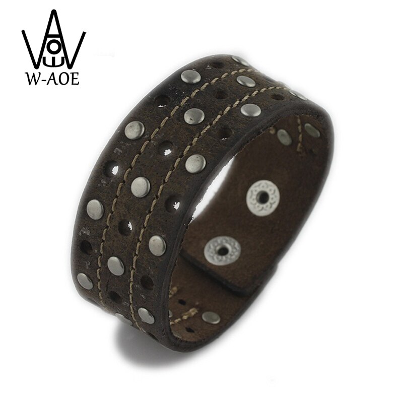 Pulsera ancha de cuero PU Punk Rock para hombre y mujer, brazalete con hebilla ajustable, joyería de ,