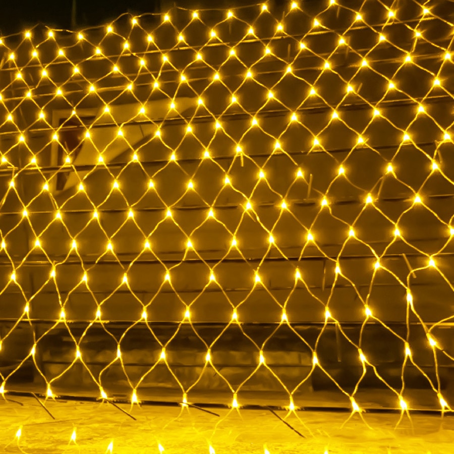 Malla de luces led para decoración, guirnalda con iluminación navideña y para bodas y festividades, para ventanas y cortinas, 2x2m/3x2m/6x4m