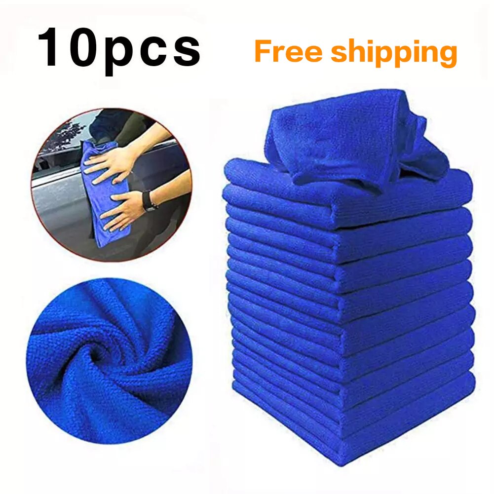 10 Pcs Microfiber Car Cleaning Handdoek Blauw Groen Paars Automobile Motorfiets Wassen Glas Huishoudelijke Schoonmaakmiddelen Kleine Handdoek