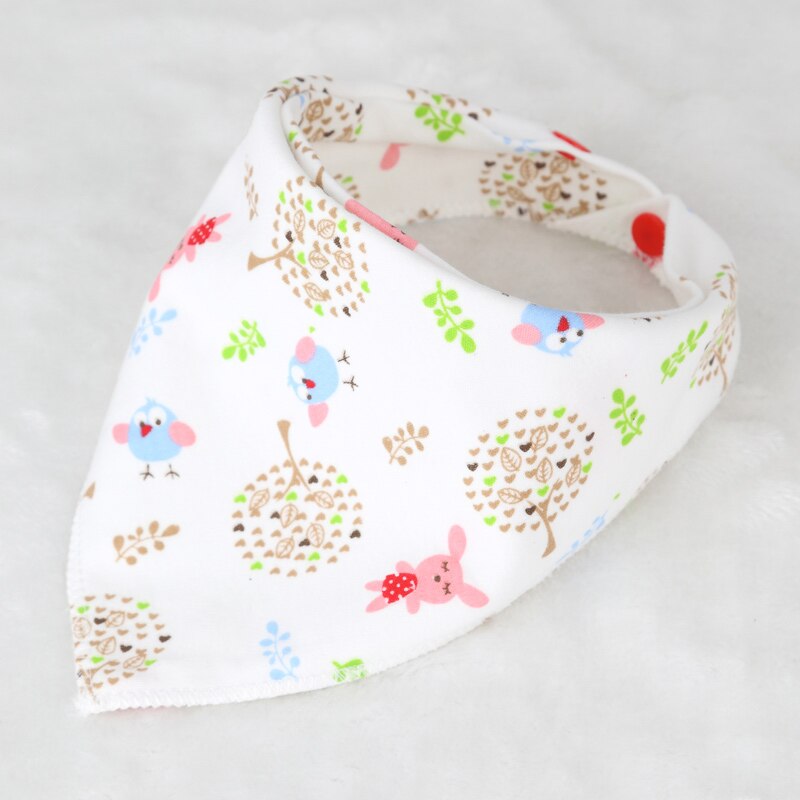 Katoen Pasgeboren Baby Slabbetjes Leuke Feeding Bib Baby Verpleging Bandana Burp Doek Voor Meisjes En Jongens Double Side Baby Sjaal: Forest Birds