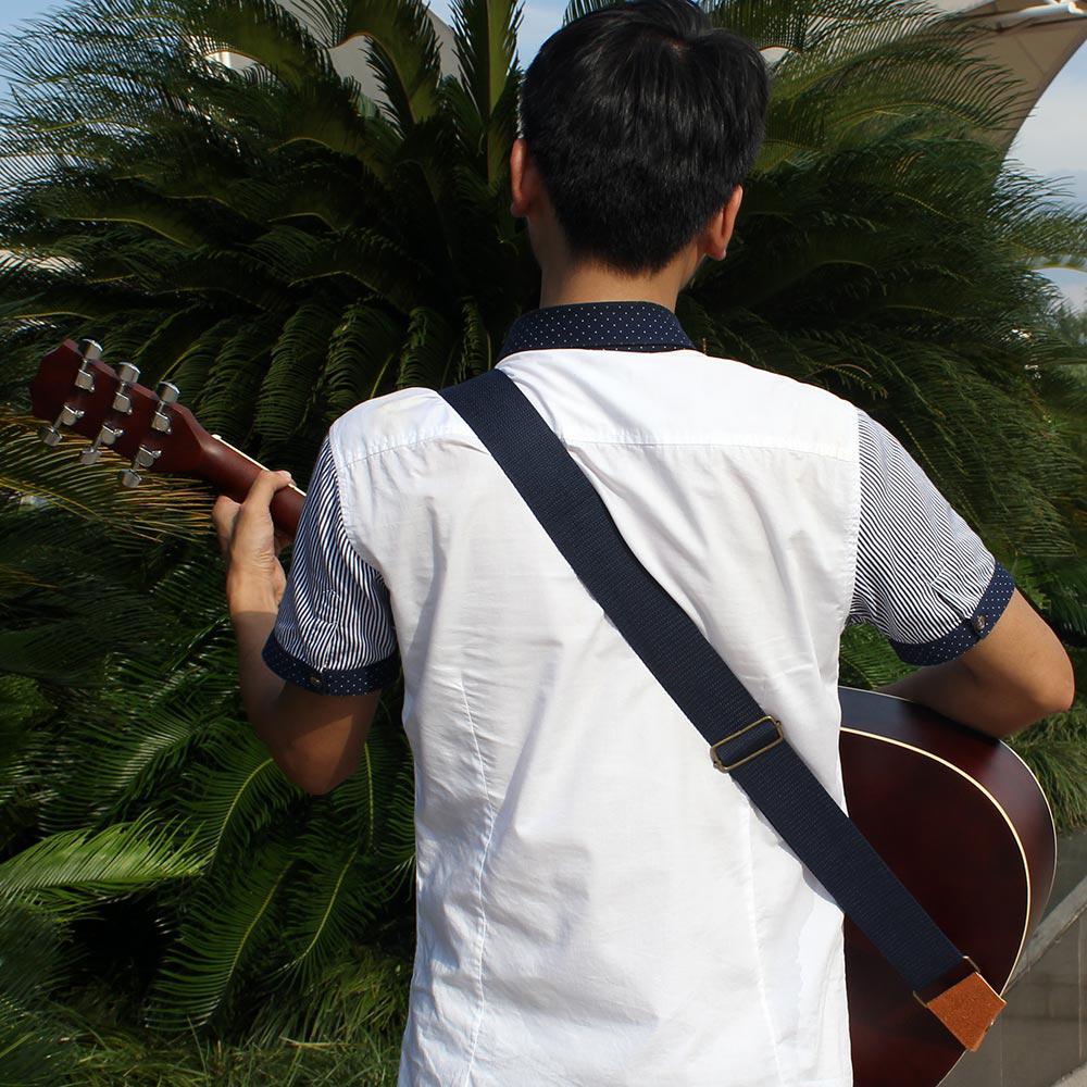 IRIN Verstelbare Gitaar Riem Geweven Nylon Guitarra Bandjes met Lederen Uiteinden voor Elektrische Akoestische Folk Gitaar Accessoires