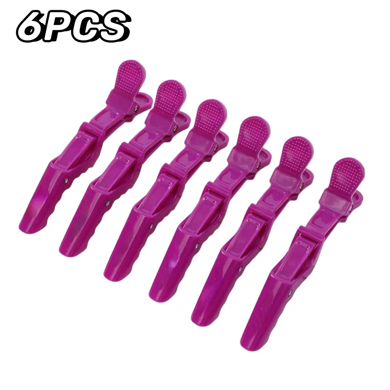 6pcs/Lot Plastic Hair Clip Hairpin Hairdressing Clamps Claw Section Alligator Clips Barber For Styling Salon Accessories: WHITE