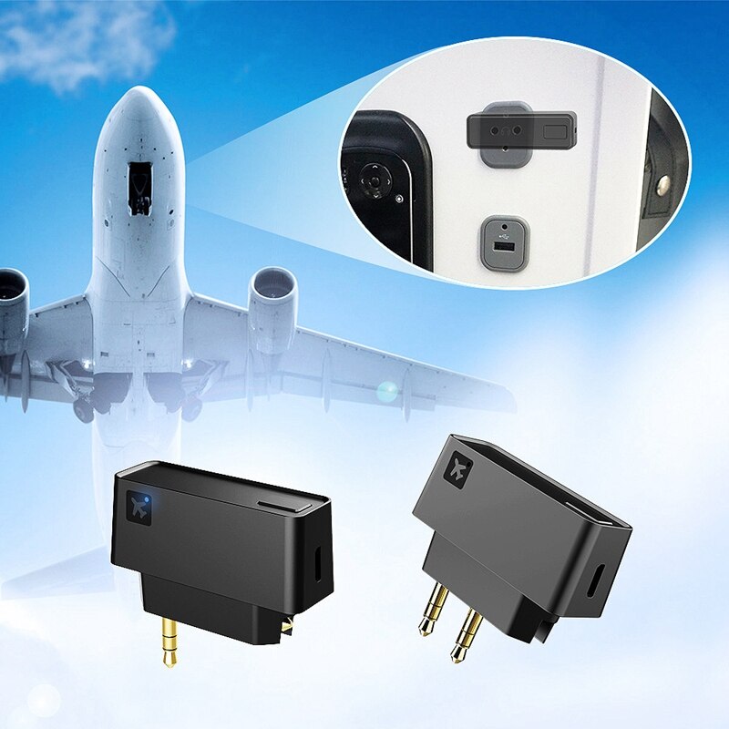 Bluetooth 5.0 Transmitter Wireless Aircraft Transmitter Bluetooth Audio Adapter for Airlines Entertainment System