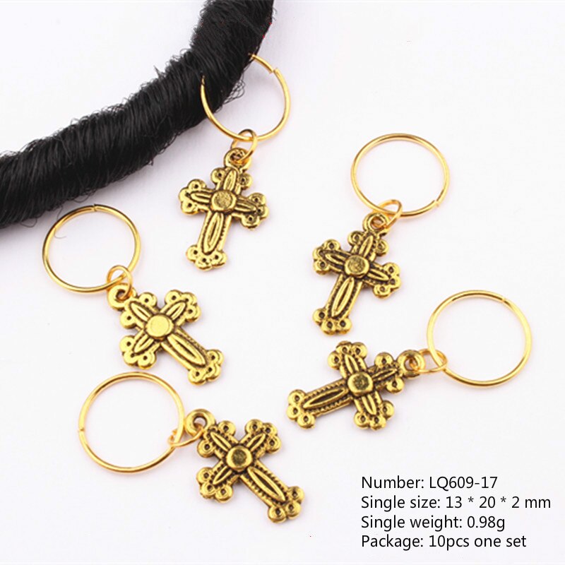 10 stk/pakke golden life tree sommerfugl charms manchetter ringe smykker dreadlock tilbehør hår fletning dread dreadlock perler clips: Nr. .17