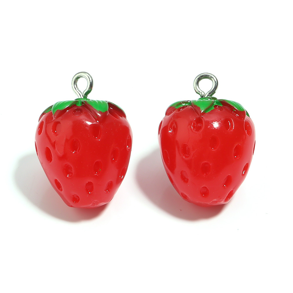 5 Stuks Kleurrijke Hars Fruit Charms Gesimuleerde Aardbei Apple Hanger Voor DIY Oorbel Armband Ketting Sieraden Maken Accessoires: Paars