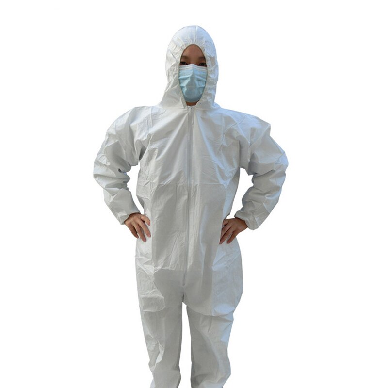 Disposable Protection Gown Dust Spray Suit Siamese Non-woven Dust-proof Anti Splash Clothing Safely Protection Clothes: M