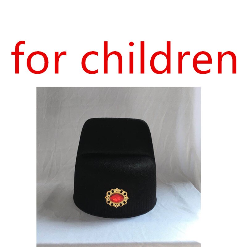 Sombreros de oficial de la Dynasty Han negra, sombrero antiguo chino para adultos y niños, gorros Retro de la Dynasty Song en China: 5-children