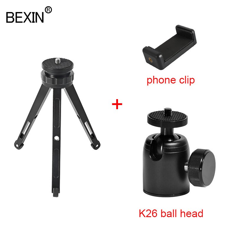 Mini tripod dslr camera stand mount adapter desktop bracket photography shooting pocket tripod with phone clip for point camera: MS22-B