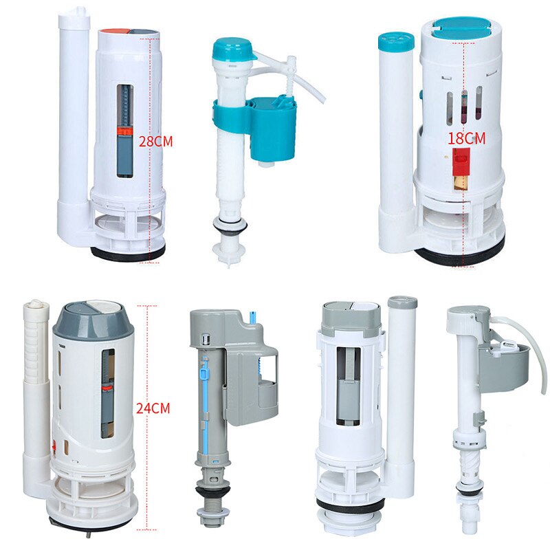 Toilet Drain Valve Suitable For All-in-one Toilet Filling Valve Round Double Push Button Water Tank Fittings Sets,FL21088
