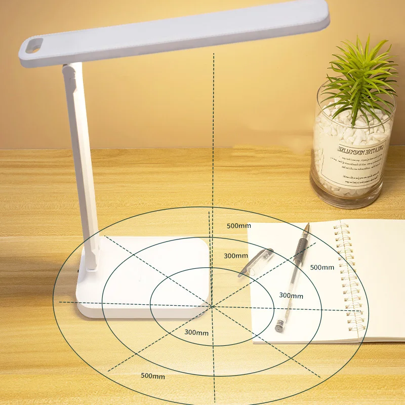 Lampada da tavolo a LED da 6000 mAh Lampada da scrivania dimmerabile continua a 3 colori ricaricabile tramite USB Lampada da lettura notturna pieghevole per protezione degli occhi