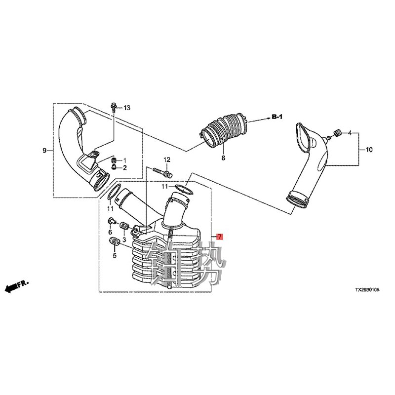 Car intake resonant cavity 2006-Hon daC ivi cCII MO1.8L engine direction dual-chamber pump direction booster pump