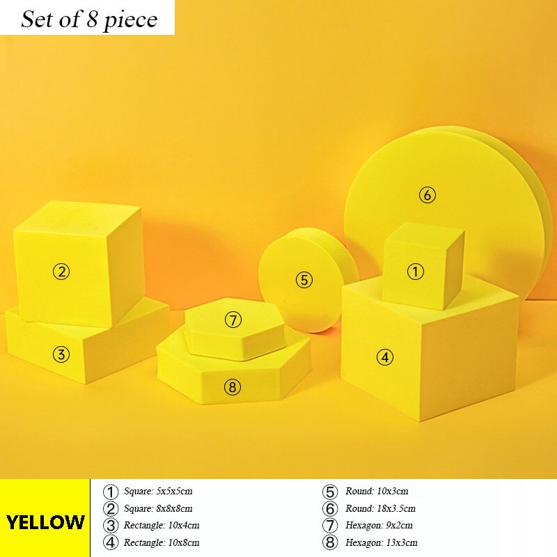 Arrière-plan en mousse pour photographie de Studio Photo, Cubes géométriques, accessoires cosmétiques, nature morte,: Yellow