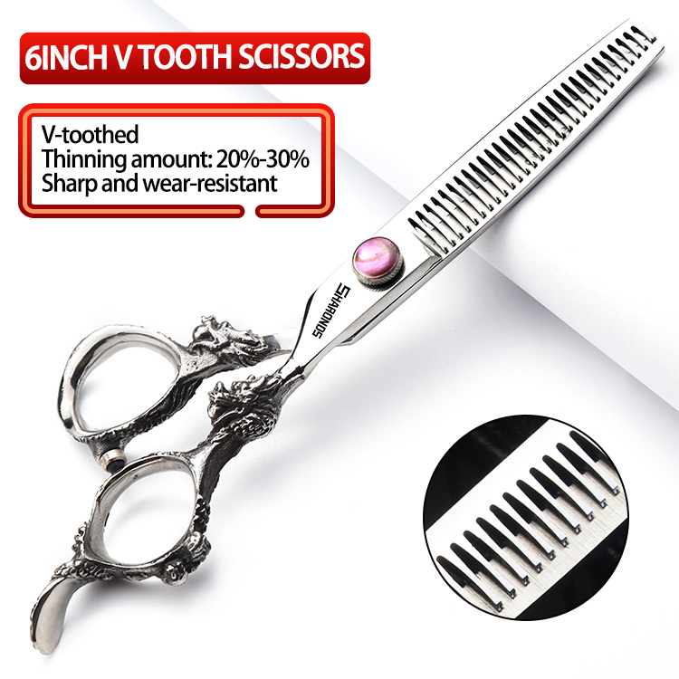 6- inch echte haarschaar, exclusief voor kappers in de kapsalon, tondeuseset met platte tanden, haarknipgereedschap