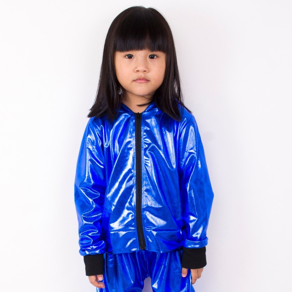 Heroprose Girls Boys Blue Jazz Hip Hop Dance Competition Coat Kid Clothing Clothes Dancing Stage Performance Jacket