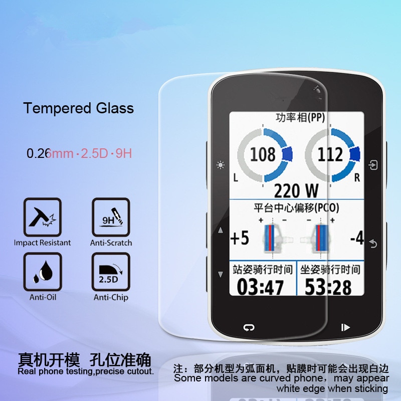 Protector de pantalla de vidrio templado para Garmin Edge, película protectora de 1000 prémium/1030/520/530/820/830 /130/520 plus, 2 uds.