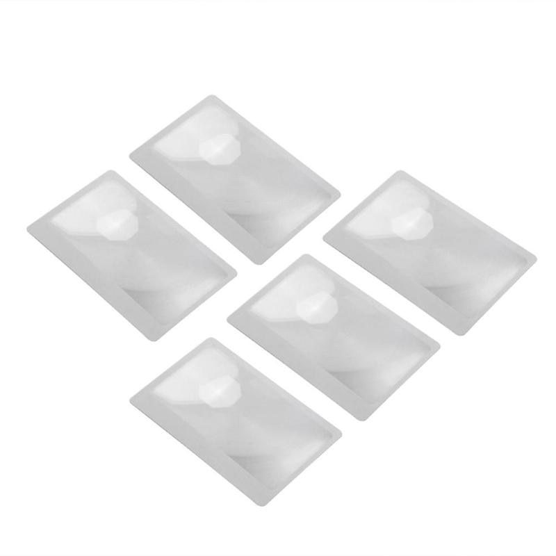 Fresnel lentilles loupe transparente Portable, loupe en plastique 3X en forme de carte de crédit 5 pièces