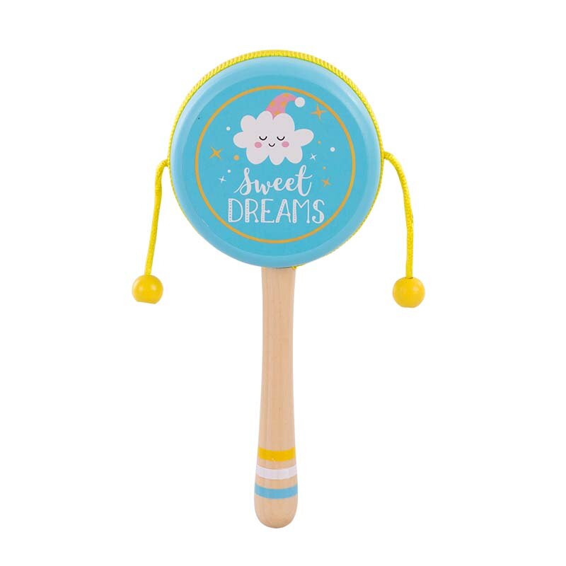 Holz Hand Baby Rassel Spielzeug Kinder Frühe Pädagogische Hören Spielen Trommel Tier Spielzeug Für Infant PHOOHI: Dream