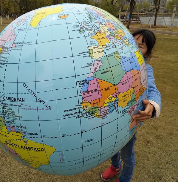 Large Inflatable globe 90CM Early Educational Inflatable Earth World Geography Globe Map Balloon Toy Beach Ball kids toys