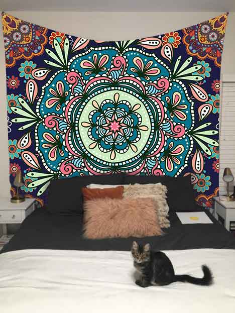 Simsant blomster tiger gobelin englevinger mandala kunst væghængende gobeliner til stue soveværelse hjem dorm indretning: Gt2 tsils 383