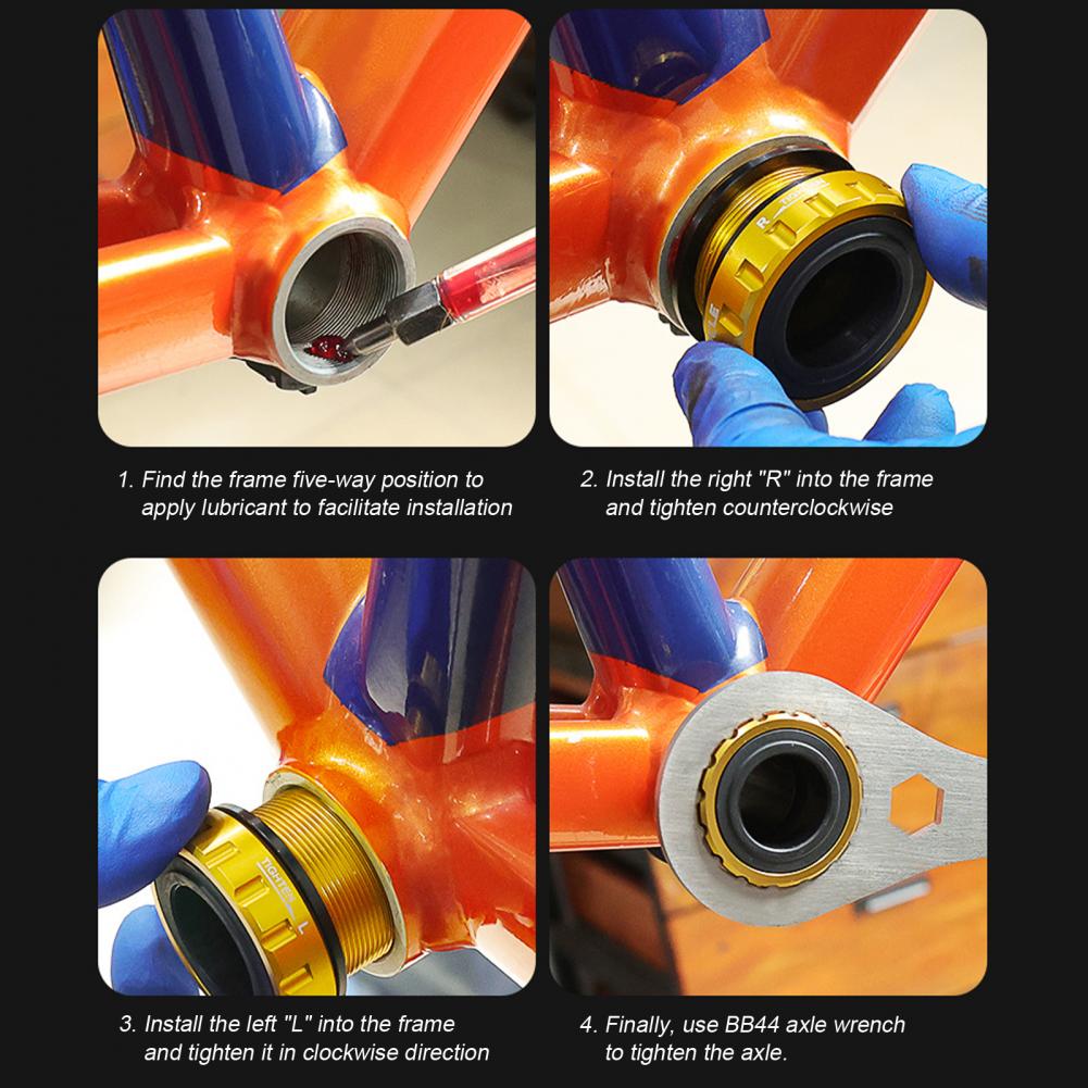 Hard Thread Bottom Bracket Accessories Bike Bottom Bracket CNC Process Dust-proof Reliable Bike Steel Bottom Bracket