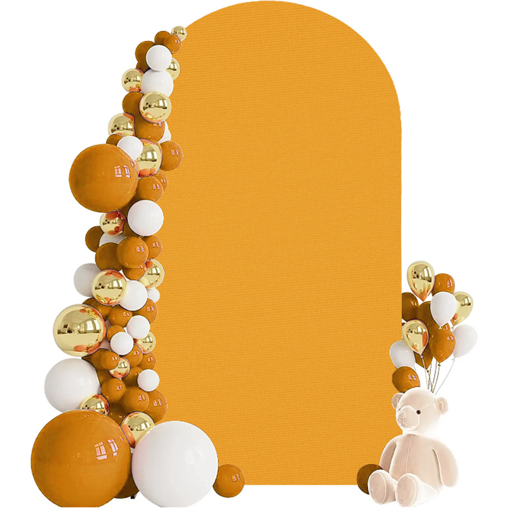 1pc, Wedding Arch Cover White Spandex Fitted 2-Sided Wedding Arch Stand Covers Round Top Arch Backdrop Cover For Birthday Party: Chocolate Color / 150*200