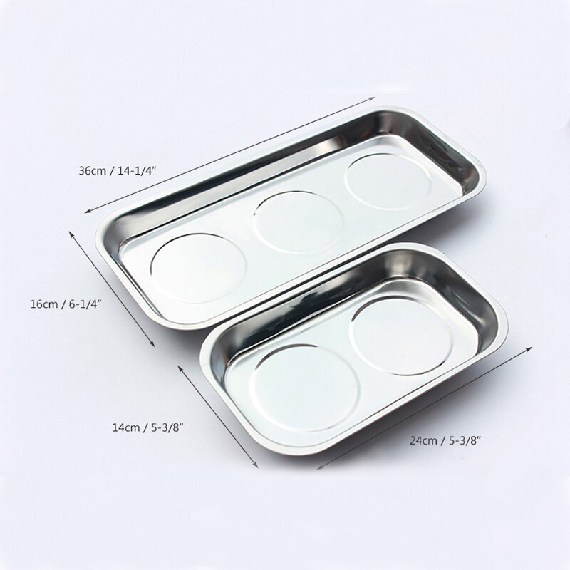 Magnetic Parts Tray Plate Screws Nut Bolt Storage Organizer Tools Container Stainless Steel Tray car repair