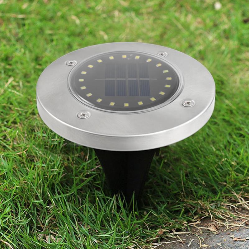 Lámpara Solar enterrada de 20 LED, luces de tierra impermeables, decoración de sendero de jardín para exteriores, lámpara subterránea, iluminación de acera IP65
