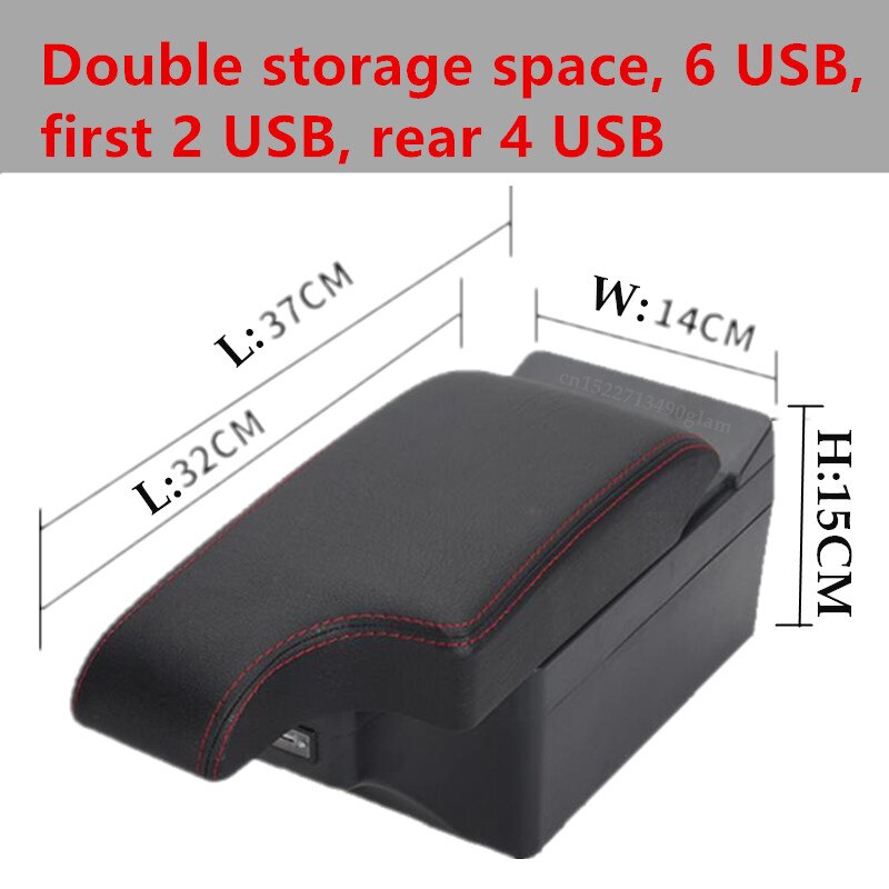 Universal Car Armrest central Universal model armrest box car accessories storage box modification Retrofit parts with USB LED