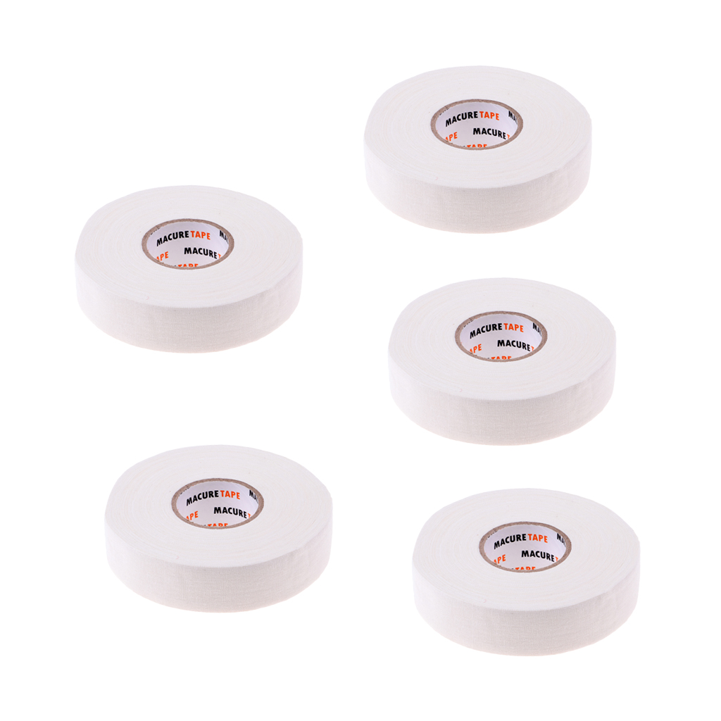 Hockey Tape - Cloth Hockey Stick Tape - 5 Roll - 1 Inch Wide 25 Yards White