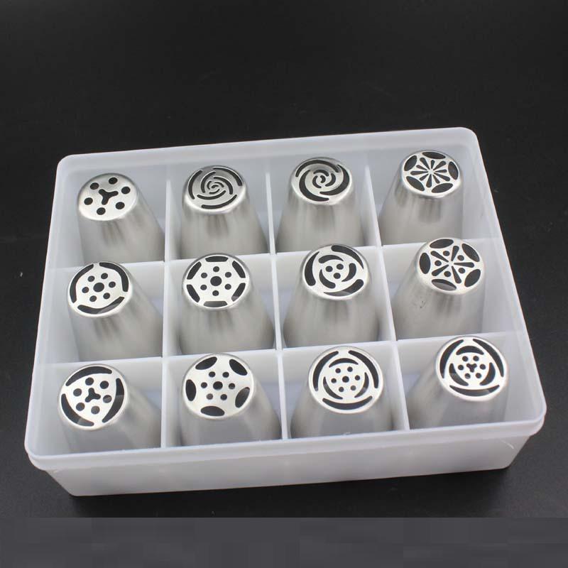 12Pcs/Lot Russian Tulip Nozzle Perfect For Cake Cupcake Decorating Icing Piping Nozzles Russian Rose Nozzles Tips