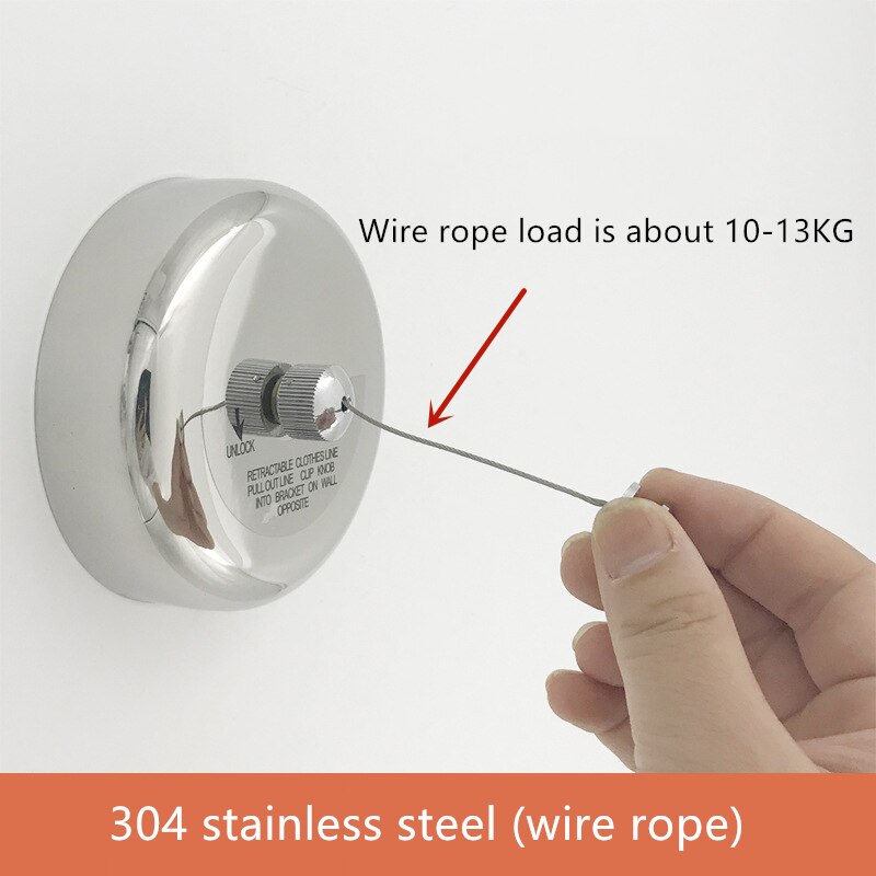 Clothes Drying Rack Rope Home Hotel Storage Stainless Steel Retractable Clotheslines Clothes Dryer Organiser Laundry Hanger: Wire rope