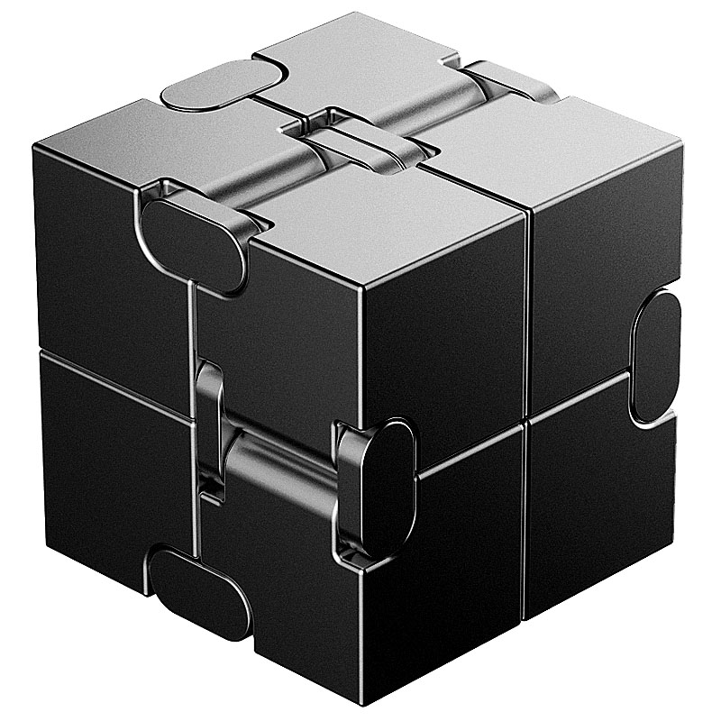 Infinite cube trend magic cube office flip cubic puslespil stop lindre stress autisme legetøj legetøj til voksne: Aluminium sort
