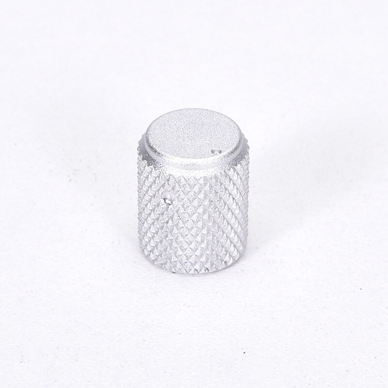 5pcs Diameter: 12mm Height: 15mm Aluminum Knurled Volume Potentiometer Knob Black/Silver/Red/Gold: Silver