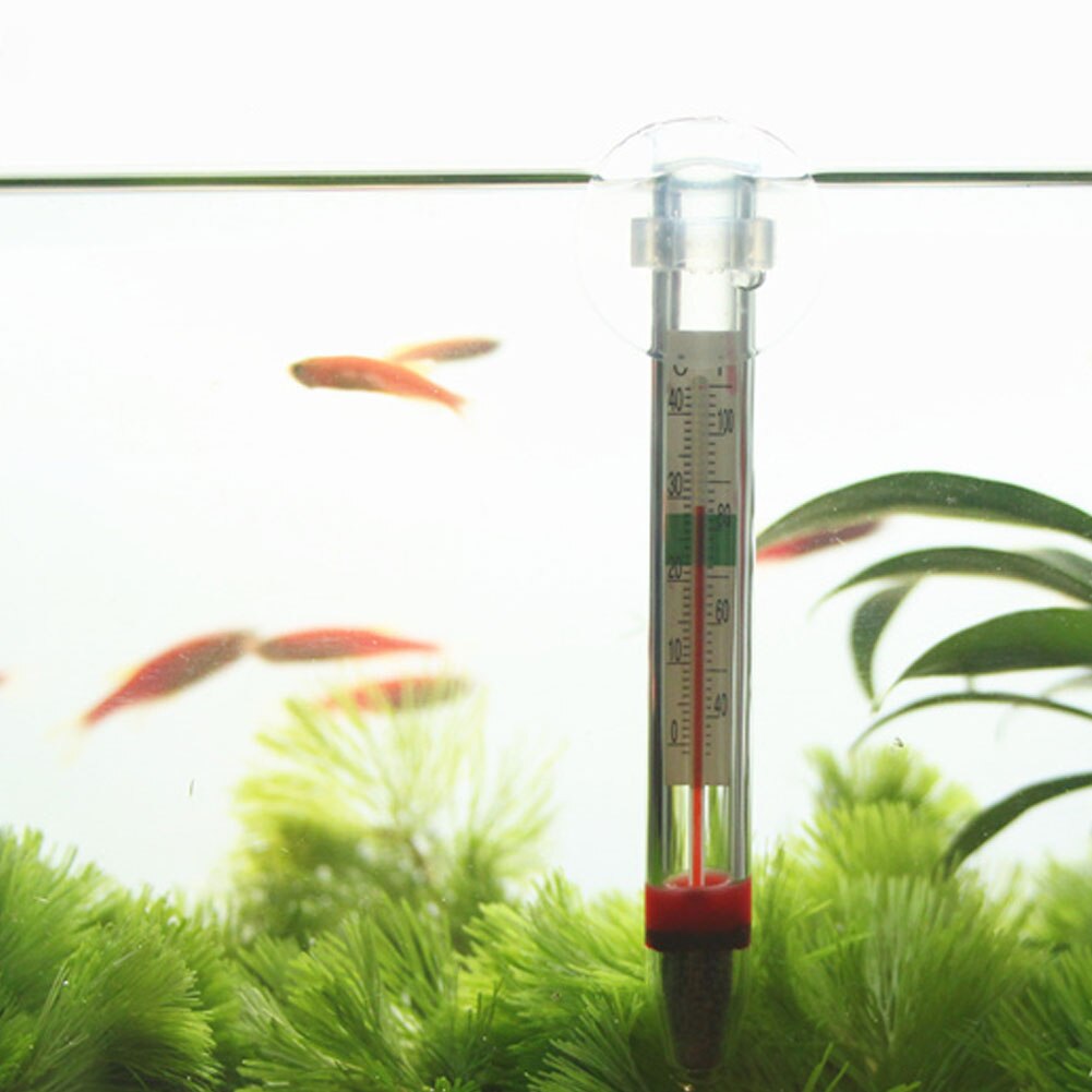 Fish Tank Water Temperature Gauge Aquarium Suction Cup Glass Thermometer
