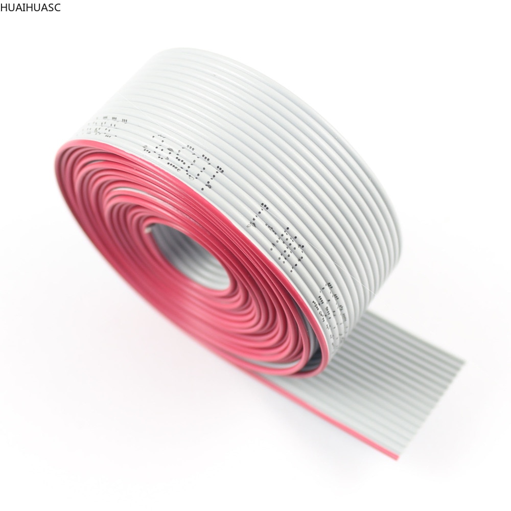 10-Pin Gray Flat Ribbon Cable - 2 Meter (6.6ft), 1.27mm Pitch For 2.54mm FC Connectors
