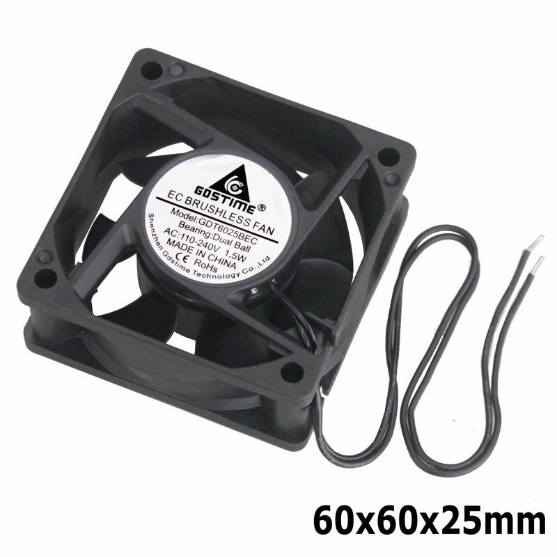 1Pcs Gdstime Ac 110V 115V 120V 220V 240V 2Pin Dual Kogellager Ec Borstelloze cooling Fan 80Mm X 25Mm 92Mm 120Mm 60