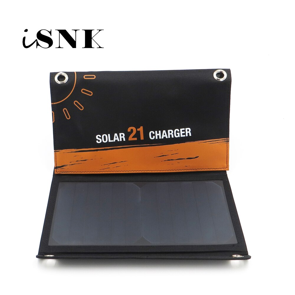 Draagbare 21 W 3500mA Solar Charger Sunpower Zonnepaneel Lader met Usb-poort Batterij Lader Power voor Mobiele Telefoons 5 V USB