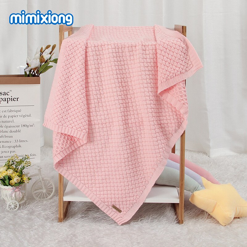 Ins pure color knitting blanket for boys and girls: Qian Fen