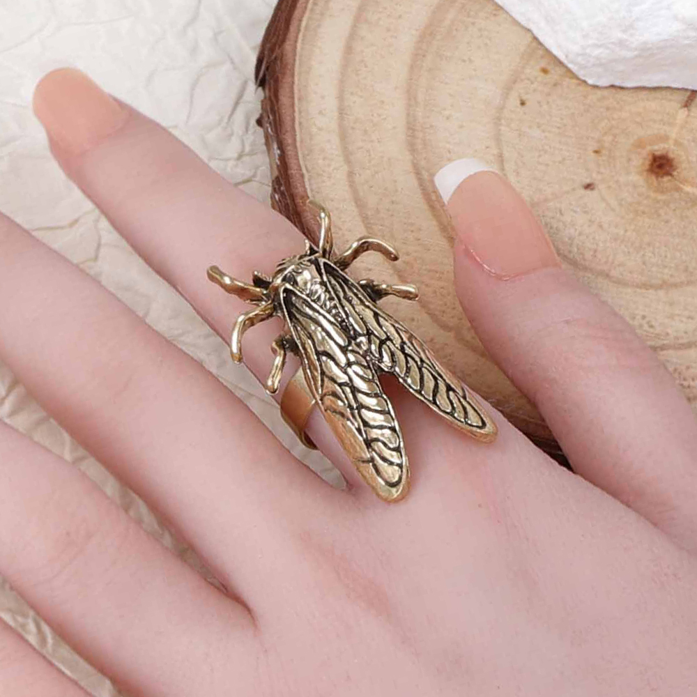 Bague d'ouverture d'insecte rétro, Animal coccinelle cigale Punk, anneau réglable ouvrable pour femmes, nouvelle tendance, bijoux, accessoires
