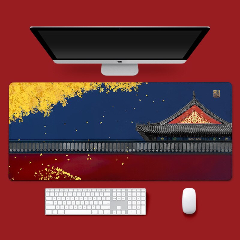 Chinese Style Large Size Mouse Pad Natural Rubber PC Computer Gaming Mousepad Desk Mat Locking Edge Cute Mouse Pad: 2-800X300X2mm