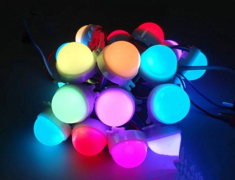 60 stk / mye  ws2811 30mm diffus drøm i fullfarge 3 ledet 5050 smd rgb programmerbar piksel ledet modul 12v melkeaktig omslag  ip68 d30 reklame