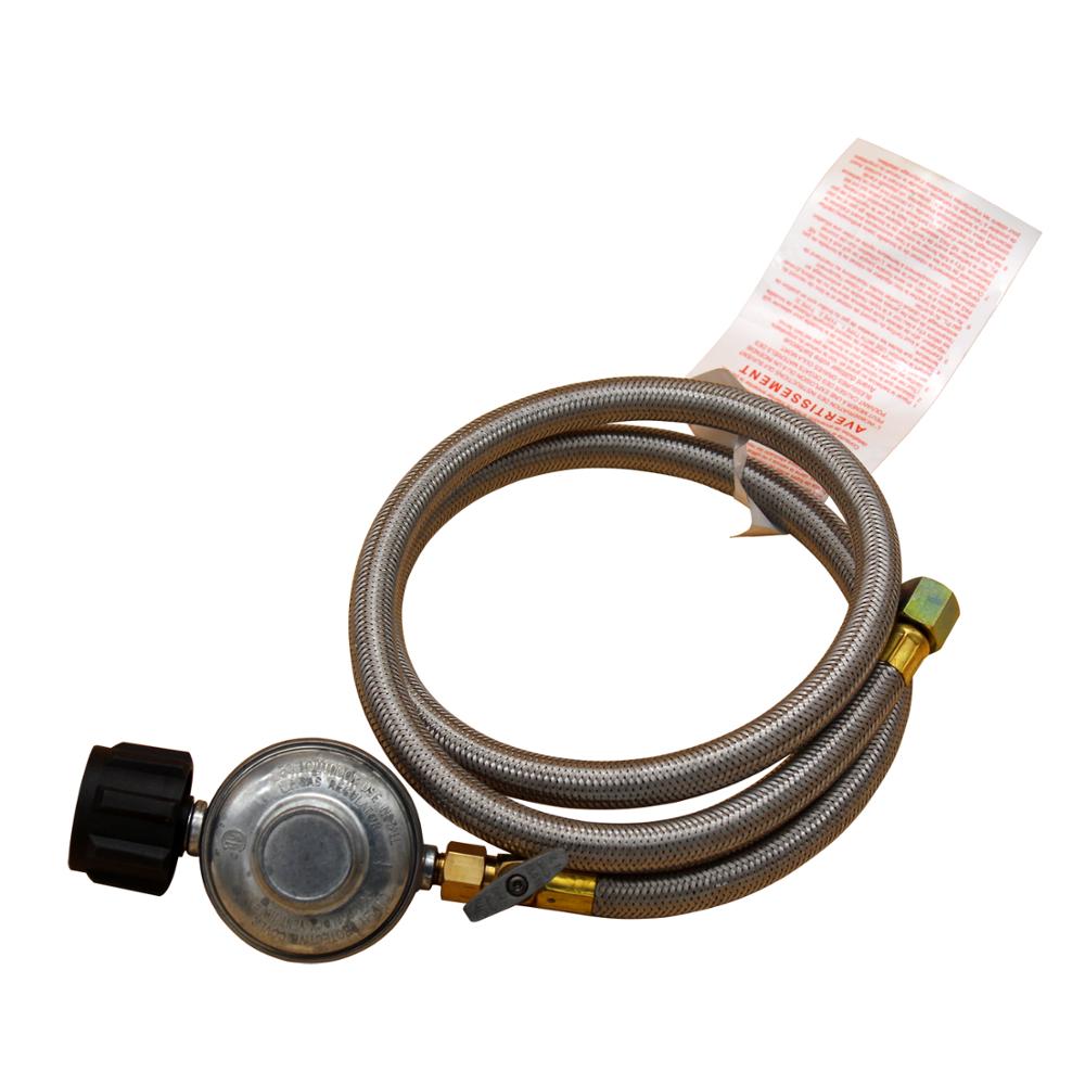 Propane Grill Shut-Off Control Regulator Valve with 4FT Flexible Hose (QCC1 Type 4FT Low Pressure Valve with Shut-Off Valve)